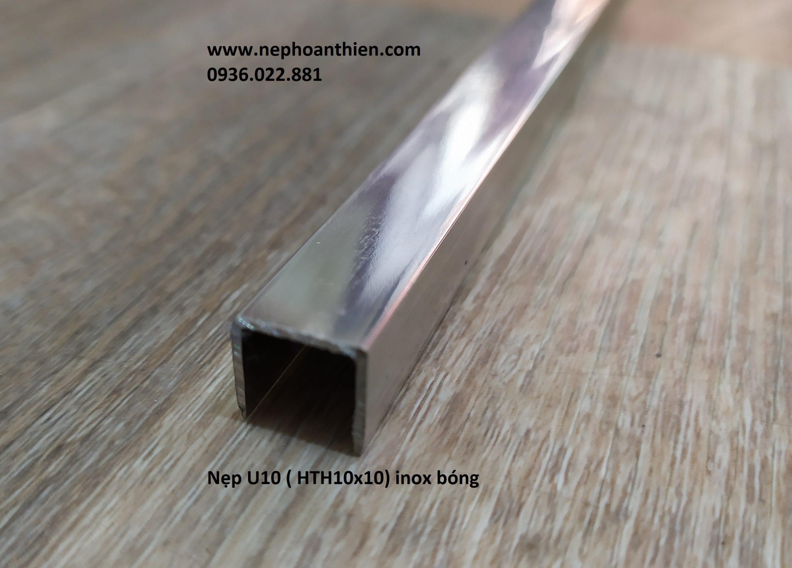 NẸP NHÔM U10A 1 nẹp nhôm u inox bóng 10x10mm
