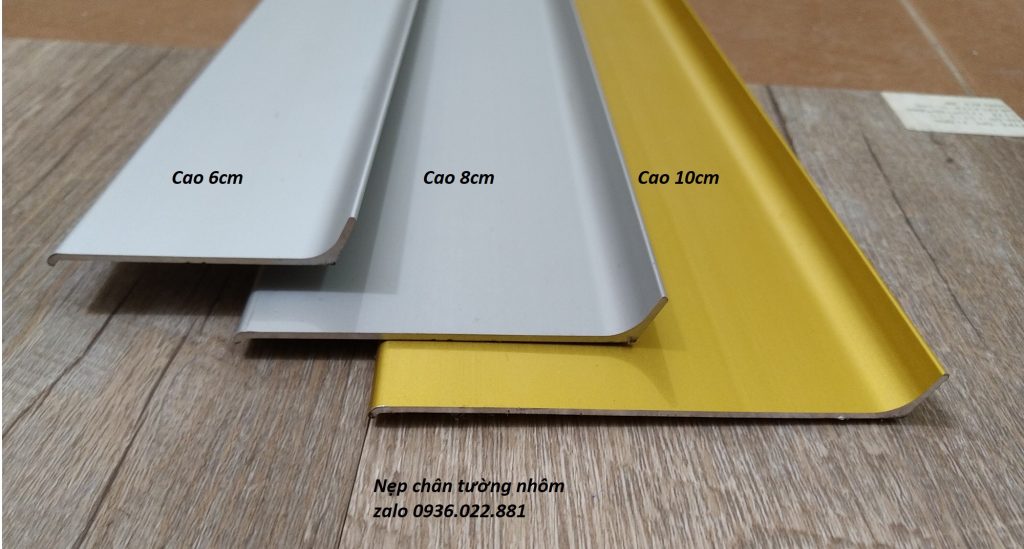 Nẹp chân tường nhôm 5 Nẹp chân tường nhôm các kích thước