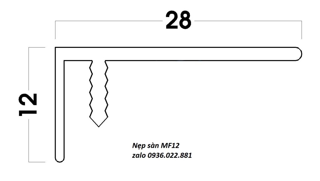 Nẹp kết thúc sàn mf12 bản vẽ