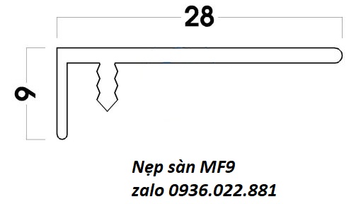 Nẹp kết thúc sàn MF9 bản vẽ