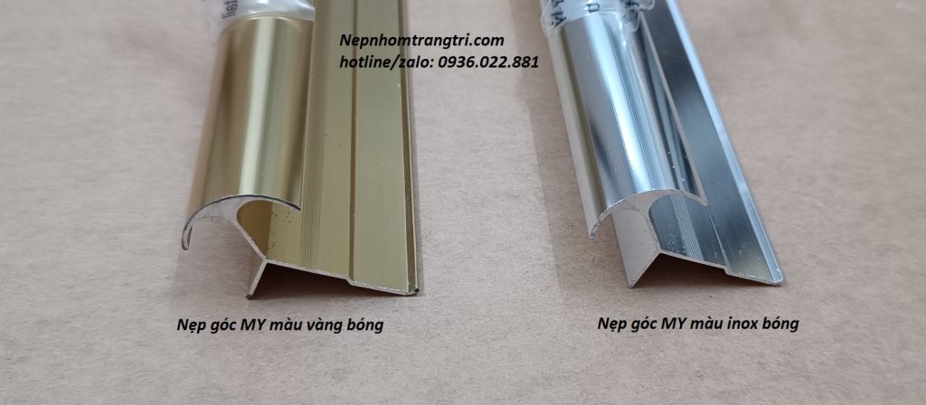 Nẹp bo tròn góc tường gạch 6 Nẹp nhôm bo góc tròn MY10 MY12