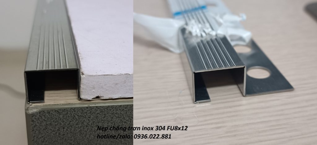 Nẹp chống trơn inox FU8x12