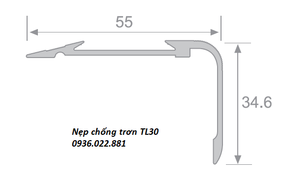 Nẹp chống trơn TL30 bản vẽ