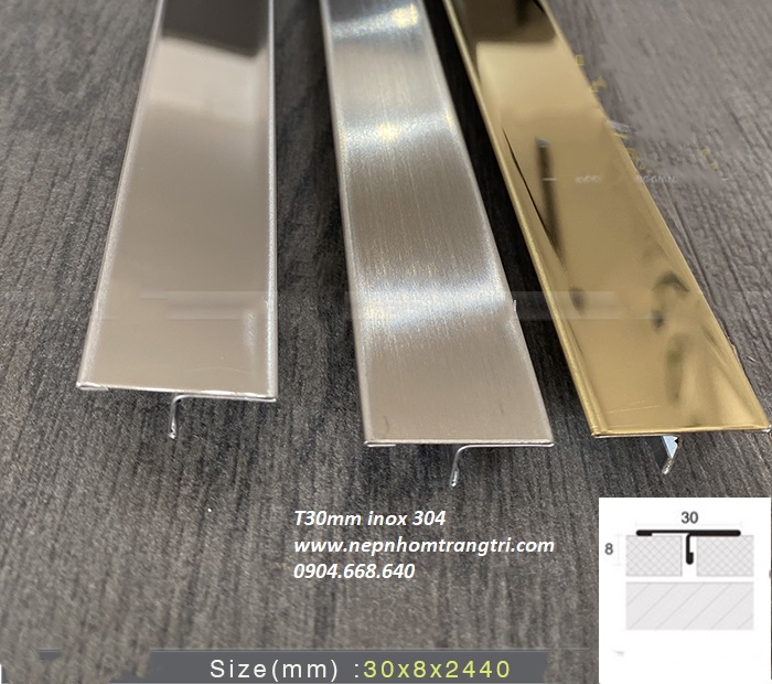 Nẹp inox T30mm