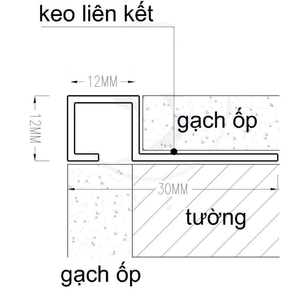 Nẹp Góc Tường Vuông Bằng Nhôm Và Inox 8 Nẹp inox ốp gạch GD