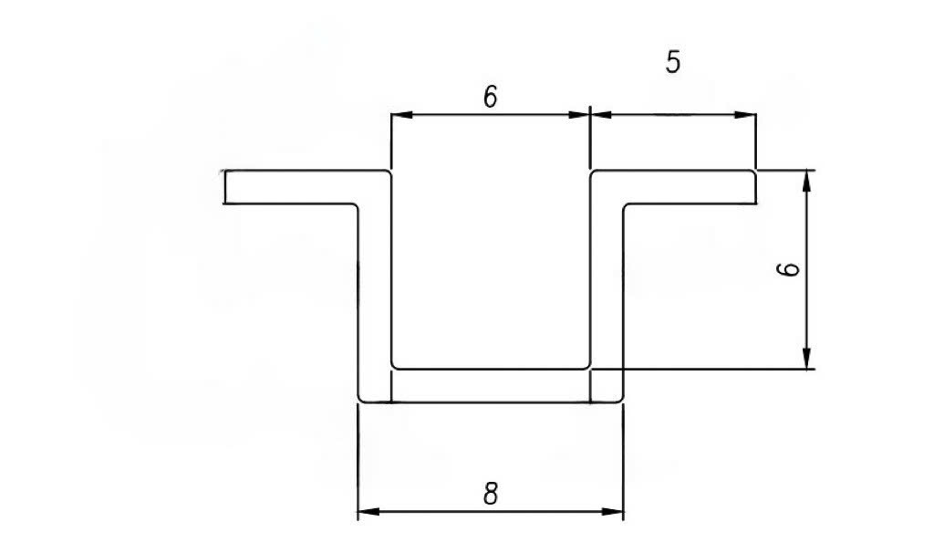 Nẹp nhôm u 8 tai 5mm
