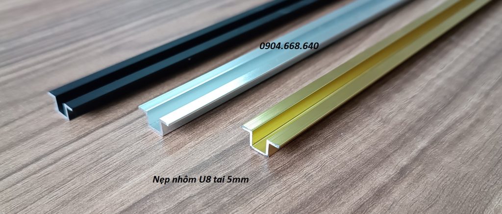Nẹp nhôm U 8x5 ba màu