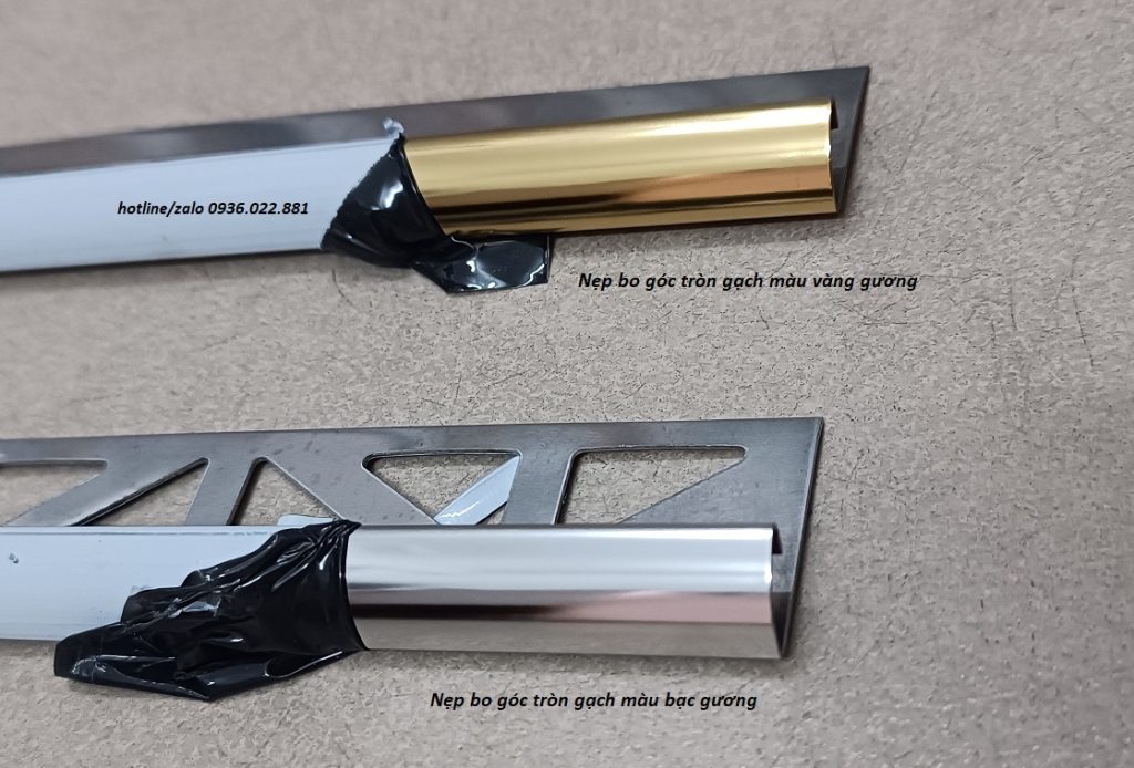Nẹp bo tròn góc tường gạch 9 nẹp ốp lát gạch inox 304